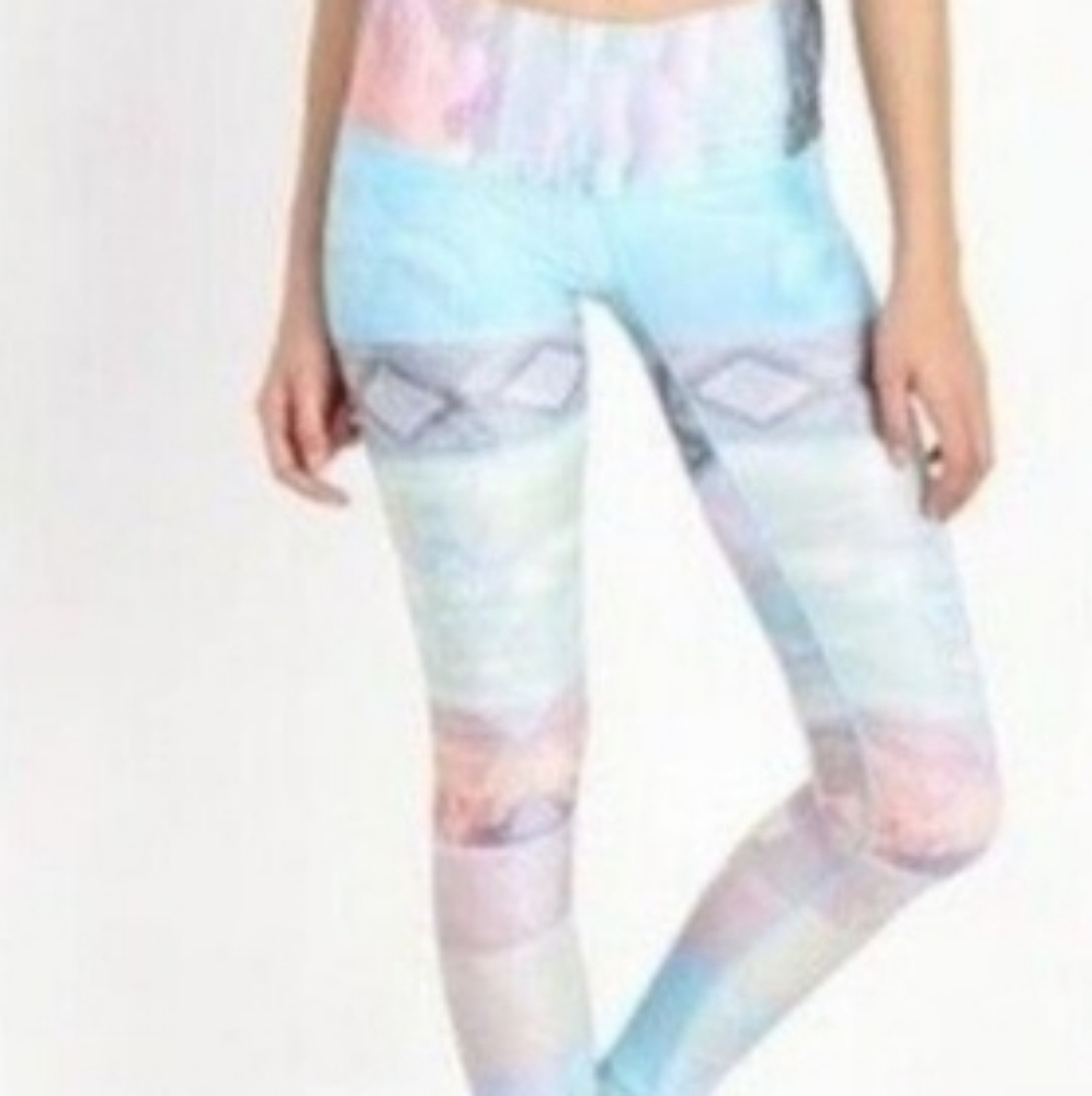 Teeki Ombre Blue Balletcore Yoga Pants Leggings Size XS